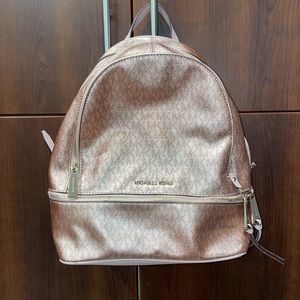 Rose Gold Michael Kors Backpack Purse